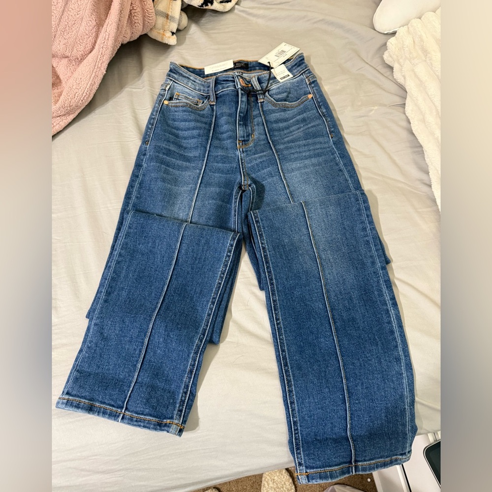 Judy Blue High Rise Front Seam Detail Straight Jeans